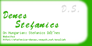 denes stefanics business card